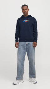 JACK & JONES JJECORP graphic sweat hood in sky captain - Image 4