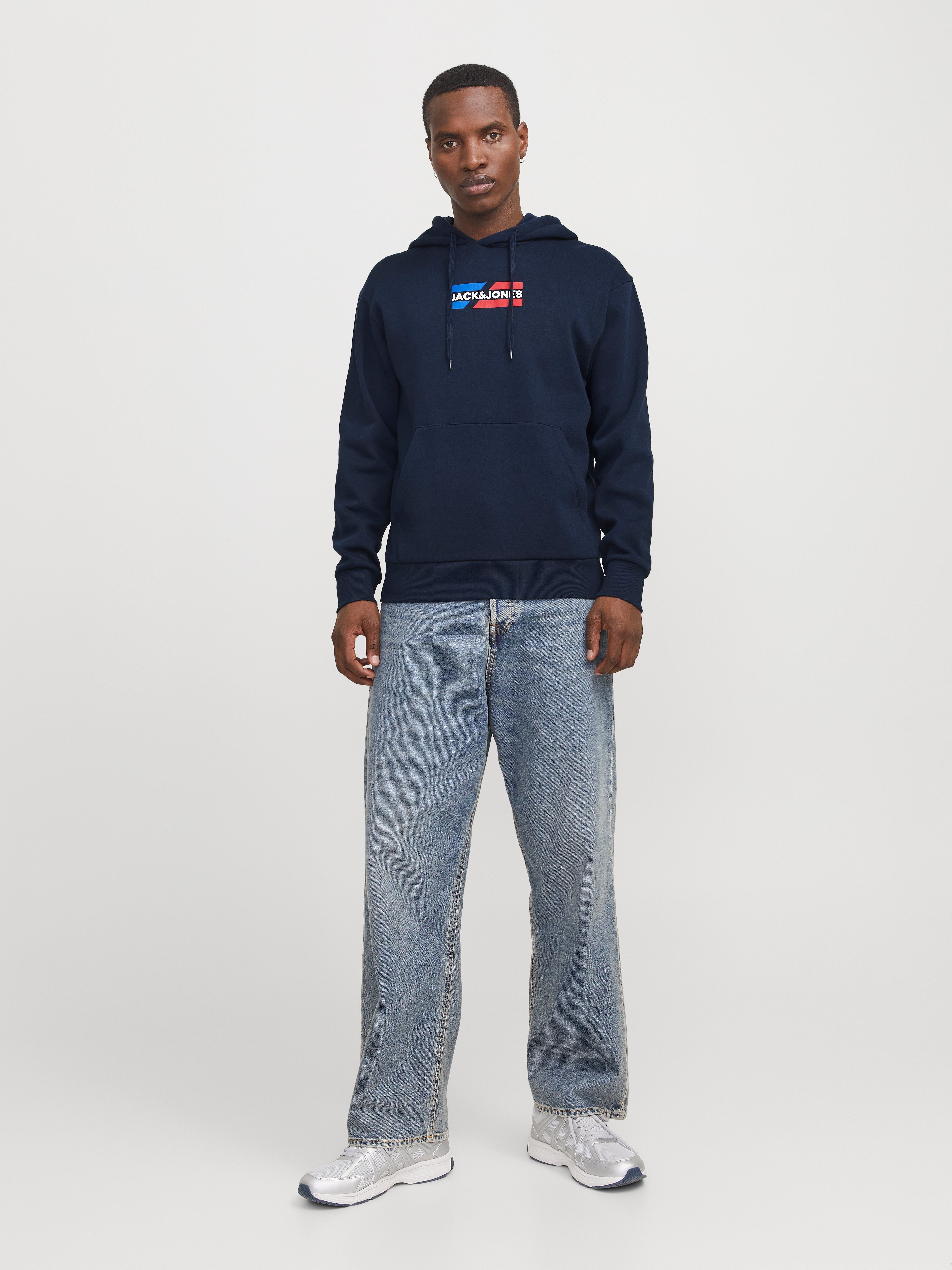 JACK & JONES JJECORP graphic sweat hood in sky captain - Image 4