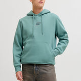 JACK & JONES JJECORP graphic sweat hood in oceanview - Image 1