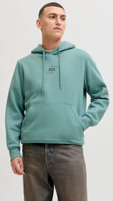 JACK & JONES JJECORP graphic sweat hood in oceanview - Image 1