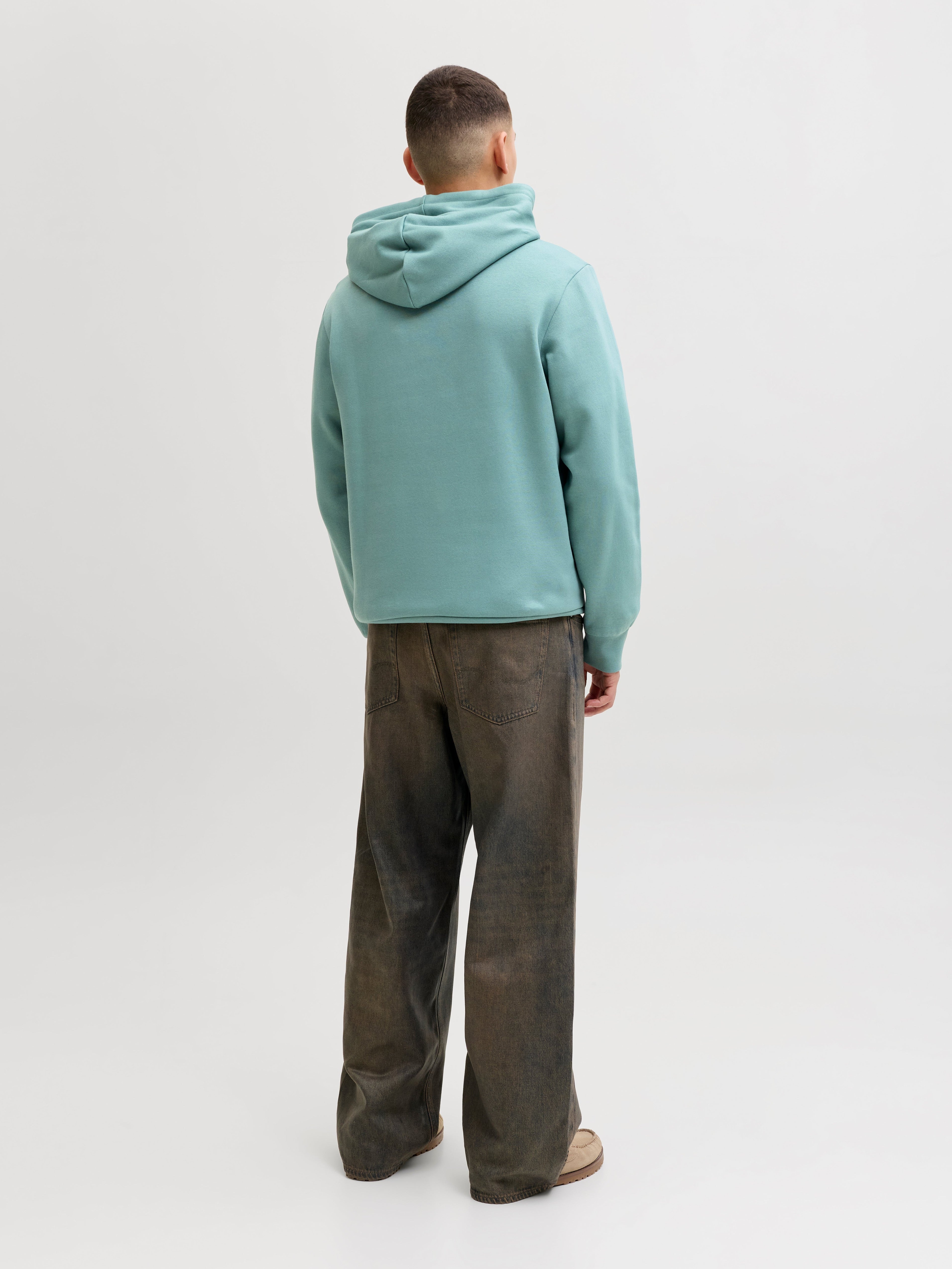 JACK & JONES JJECORP graphic sweat hood in oceanview - Image 2