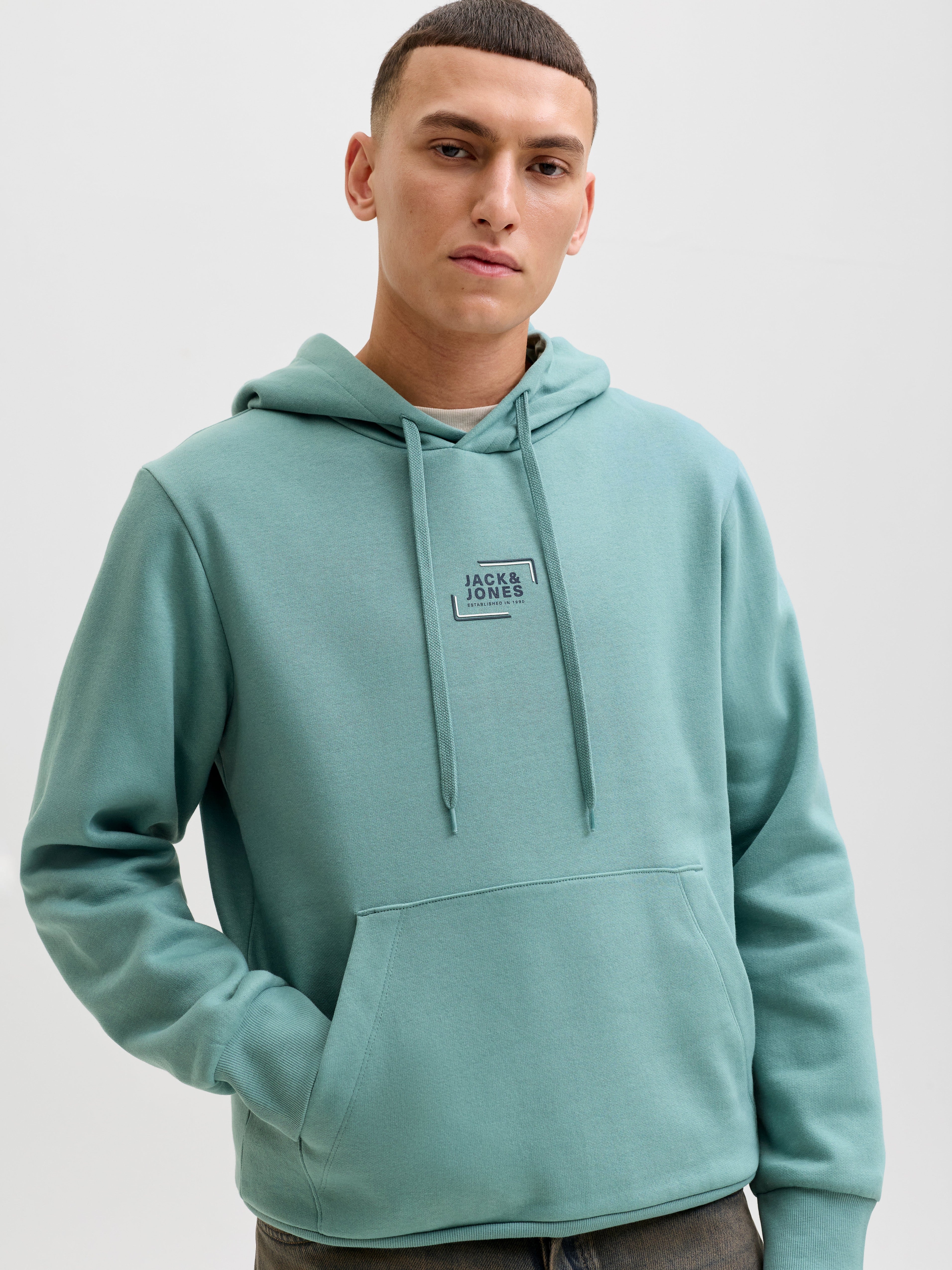 JACK & JONES JJECORP graphic sweat hood in oceanview - Image 7