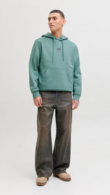 JACK & JONES JJECORP graphic sweat hood in oceanview - Image 4