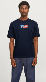 JACK & JONES JJECORP graphic tee o-neck in sky captain - Image 1