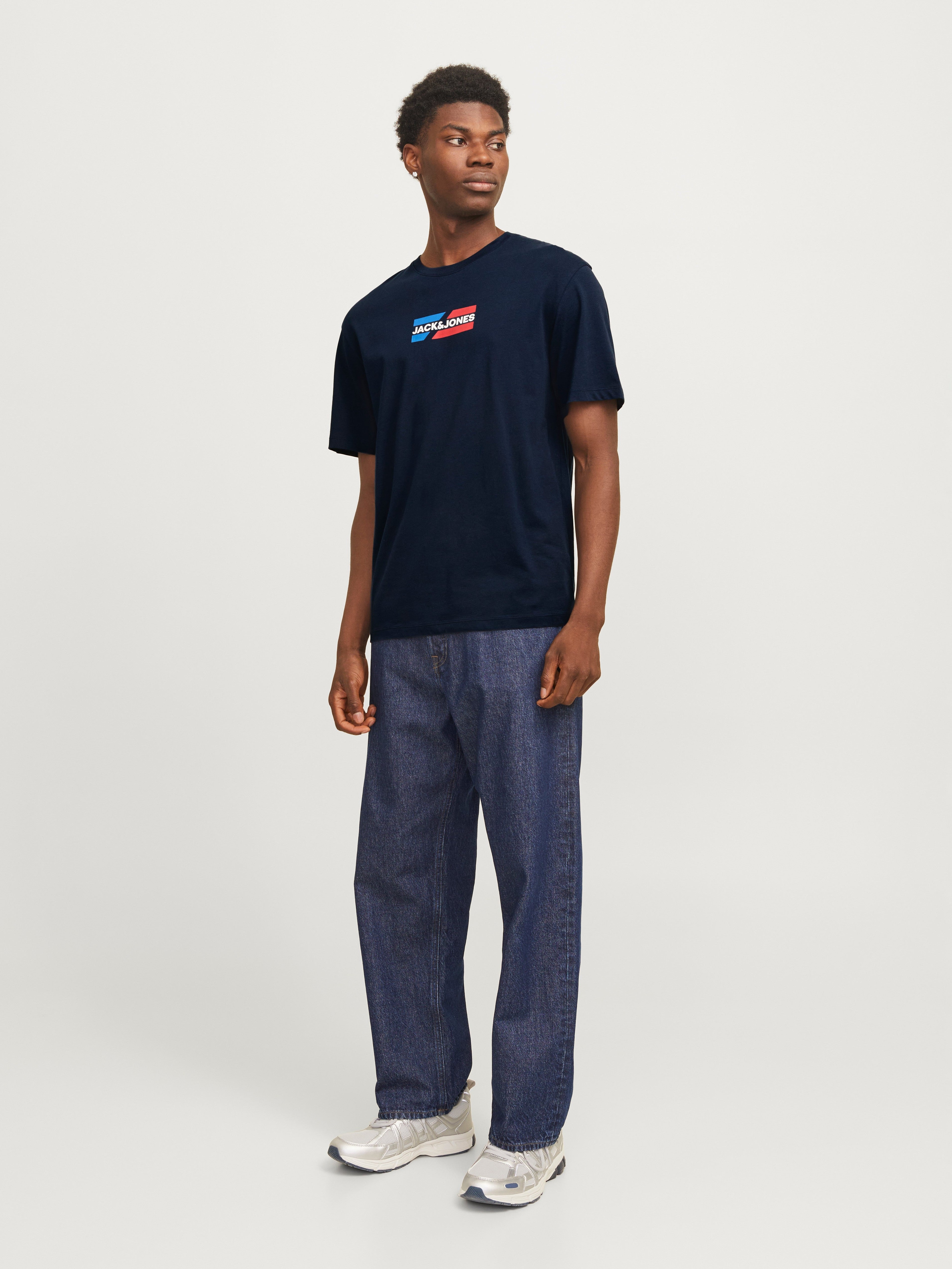 JACK & JONES JJECORP graphic tee o-neck in sky captain - Image 4