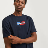 JACK & JONES JJECORP graphic tee o-neck in sky captain - Image 7