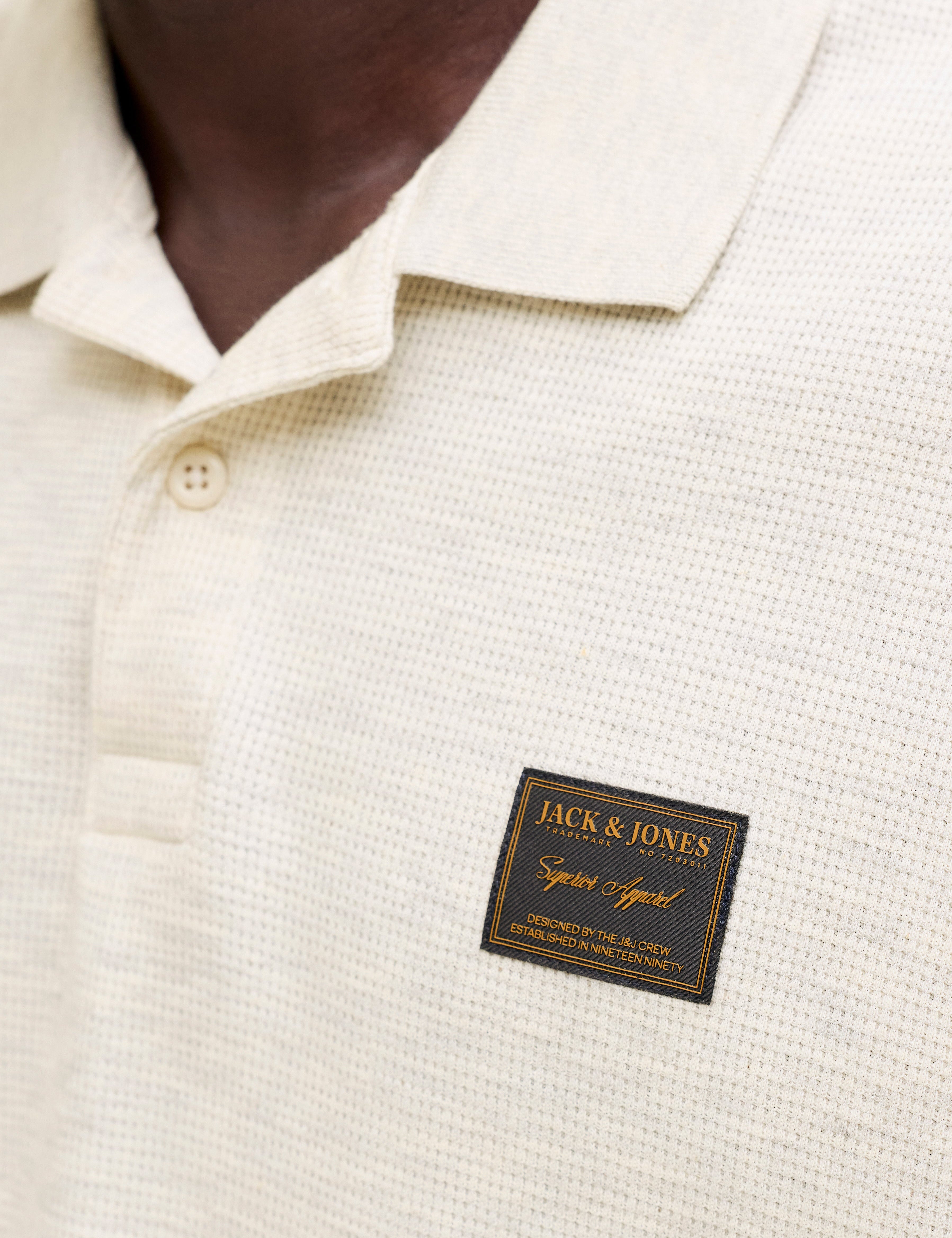 JACK & JONES JJDAYTONA polo - antique white melange