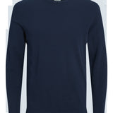 JACK & JONES JJEBASIC knit crew neck in navy blazer - Image 3