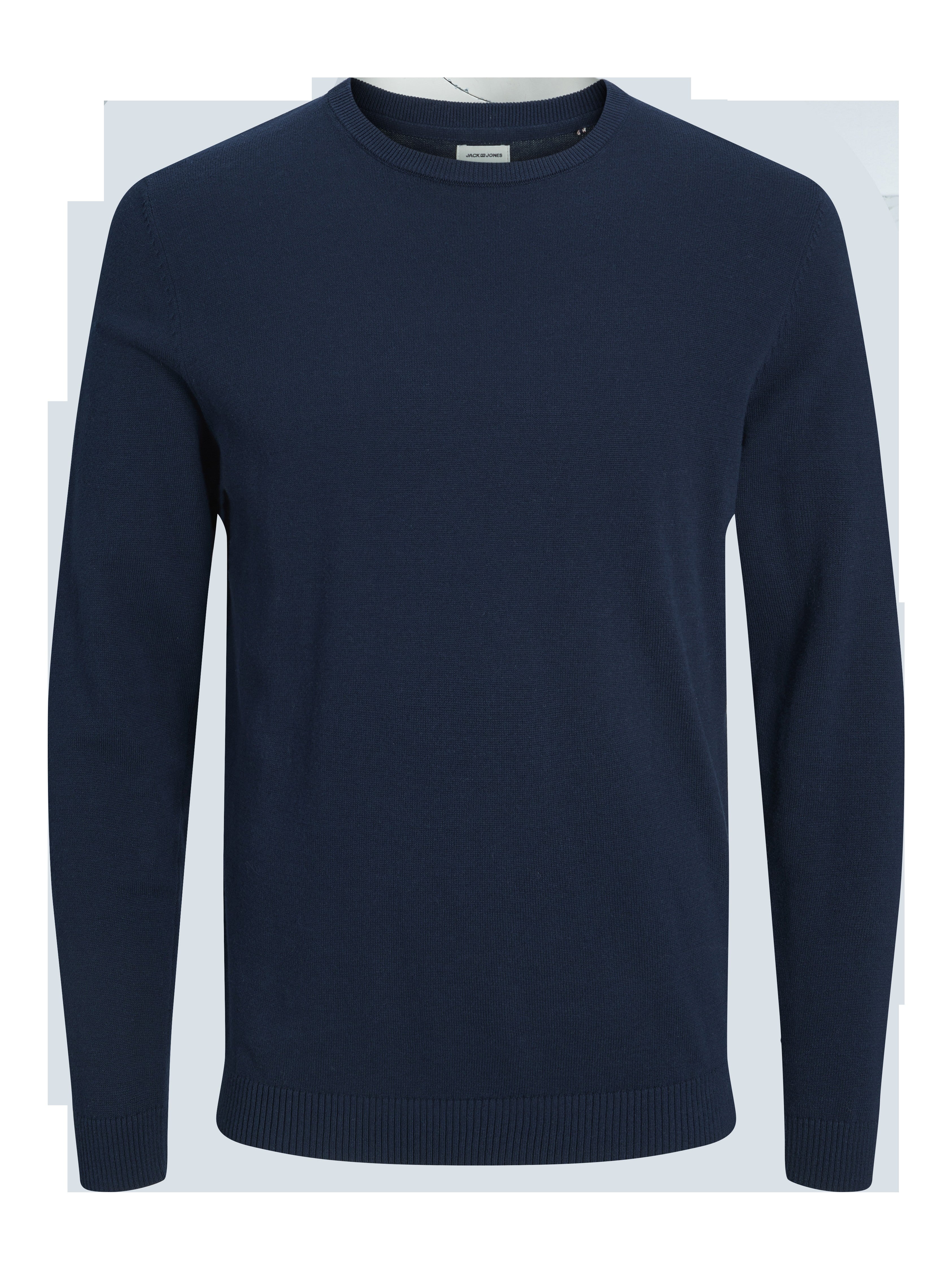 JACK & JONES JJEBASIC knit crew neck in navy blazer - Image 3