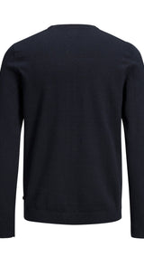 JACK & JONES JJEBASIC knit crew neck in navy blazer - Image 4