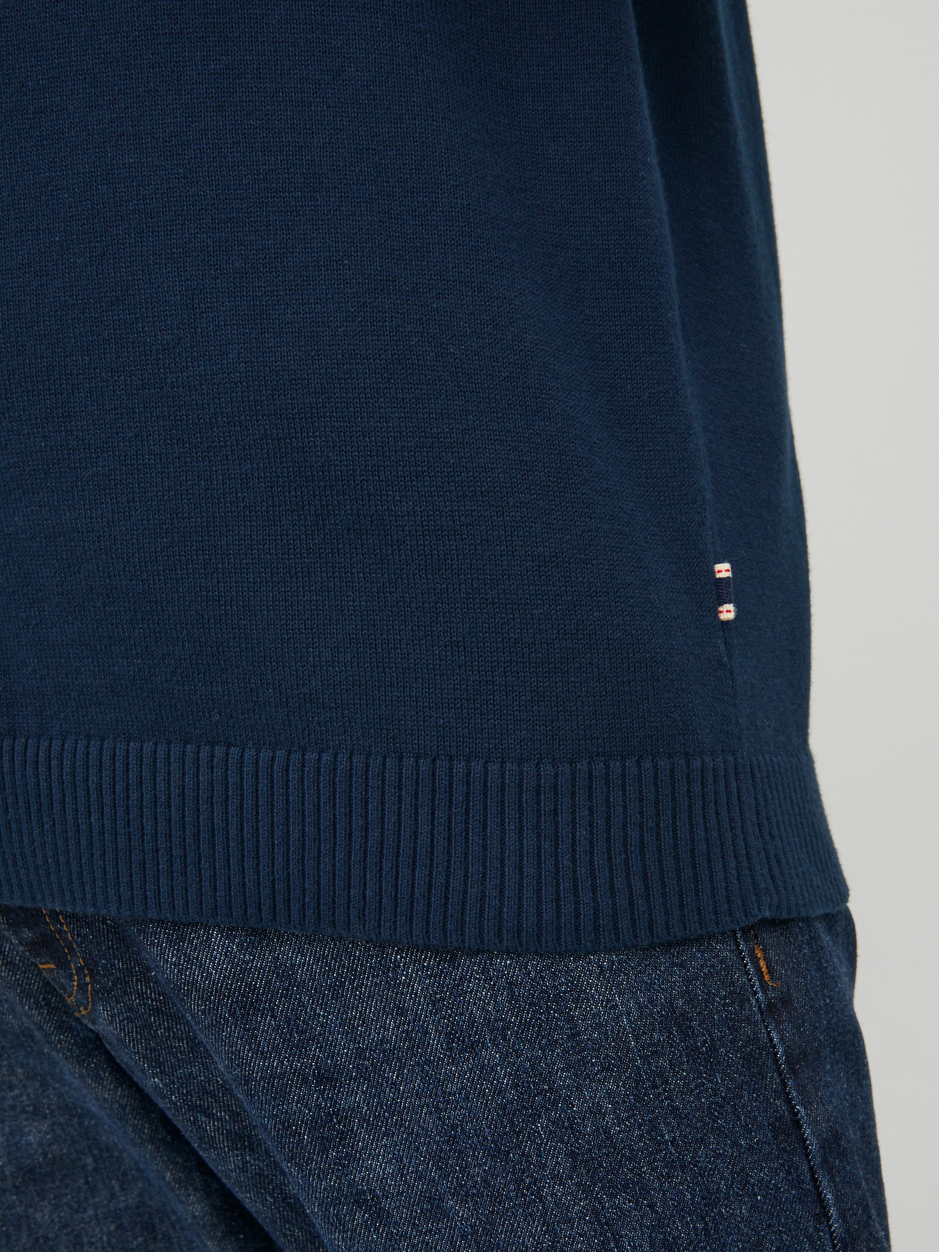 JACK & JONES JJEBASIC knit crew neck in navy blazer - Image 7