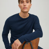 JACK & JONES JJEBASIC knit crew neck in navy blazer - Image 8