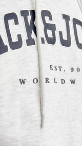 JACK & JONES JJECALEB varsity sweat hood in canteen - Image 5