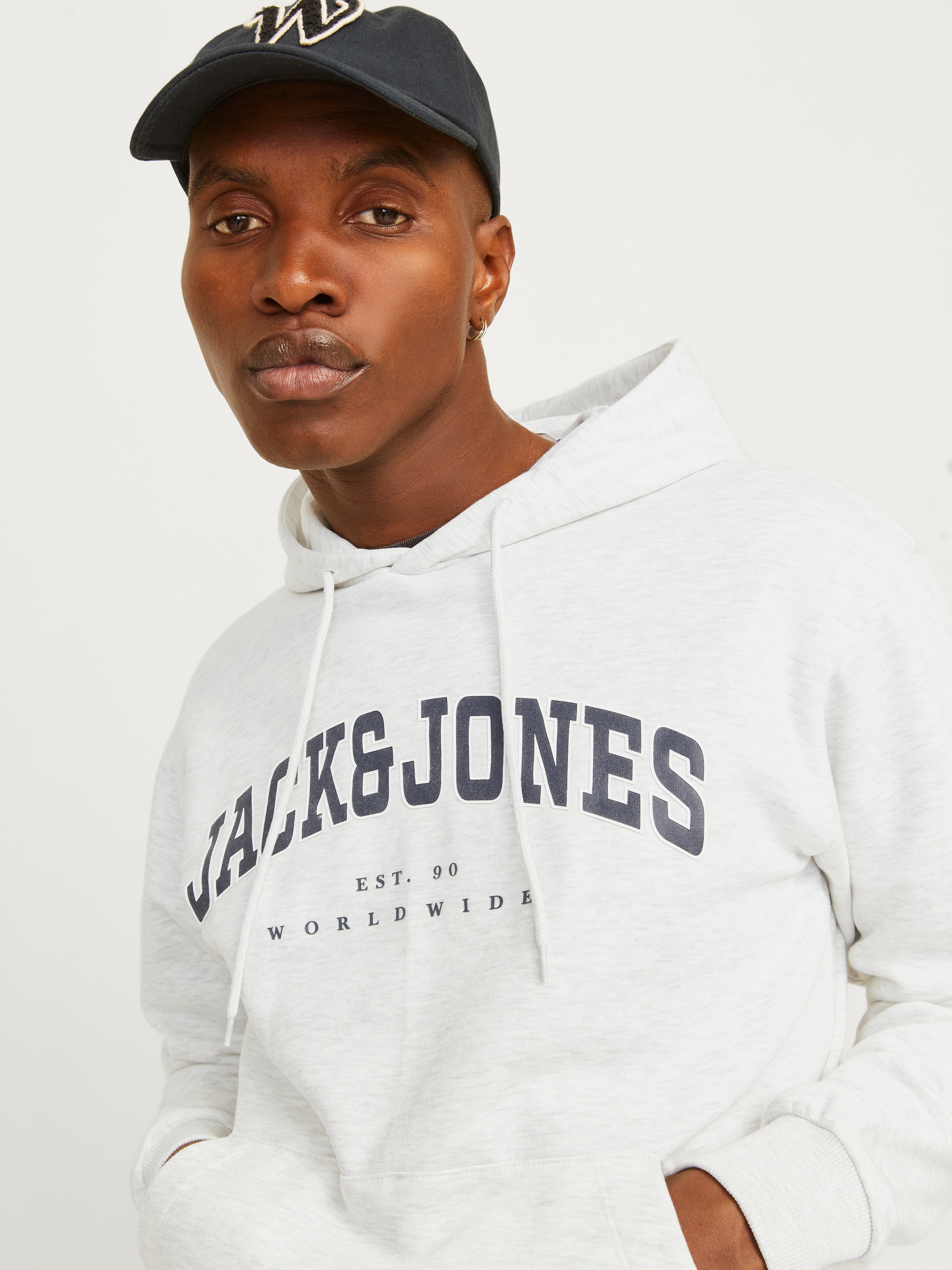 JACK & JONES JJECALEB varsity sweat hood in canteen - Image 7