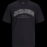 JACK & JONES JJECALEB varsity tee o-neck in black - Image 3