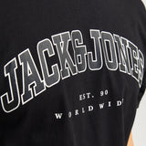 JACK & JONES JJECALEB varsity tee o-neck in black - Image 6