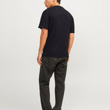 JACK & JONES JJECALEB varsity tee o-neck in black - Image 2