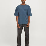 JACK & JONES JJECHARGE faded tee o-neck in mood indigo - Image 4