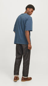 JACK & JONES JJECHARGE faded tee o-neck in mood indigo - Image 2