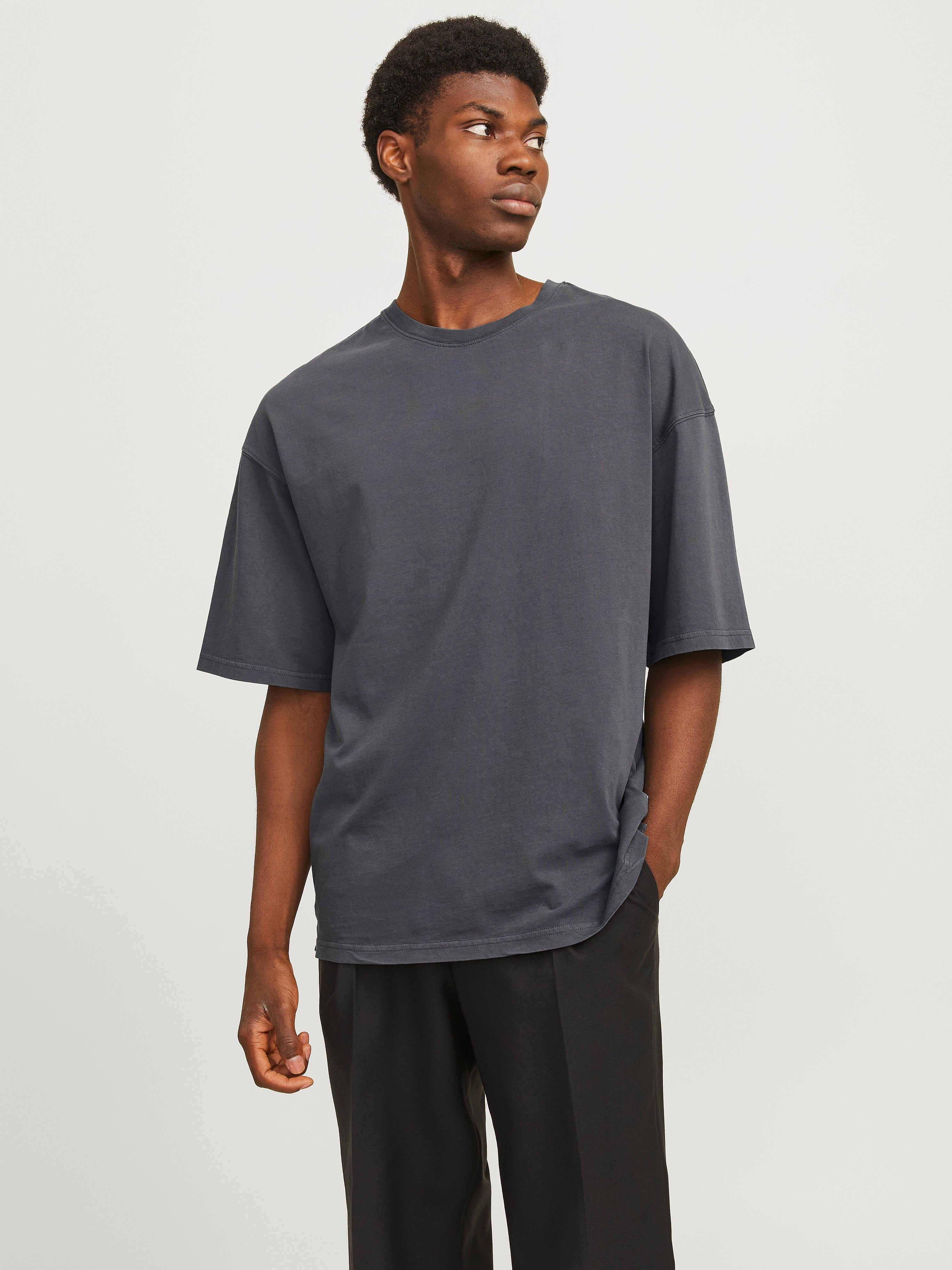 JACK & JONES JJECHARGE faded tee o-neck in castlerock - Image 1