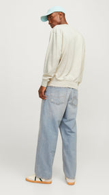 JACK & JONES JJECHARGE sweat crew neck in moonbeam - Image 2