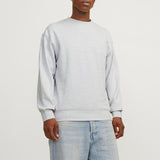 JACK & JONES JJECHARGE sweat crew neck in white melange - Image 1