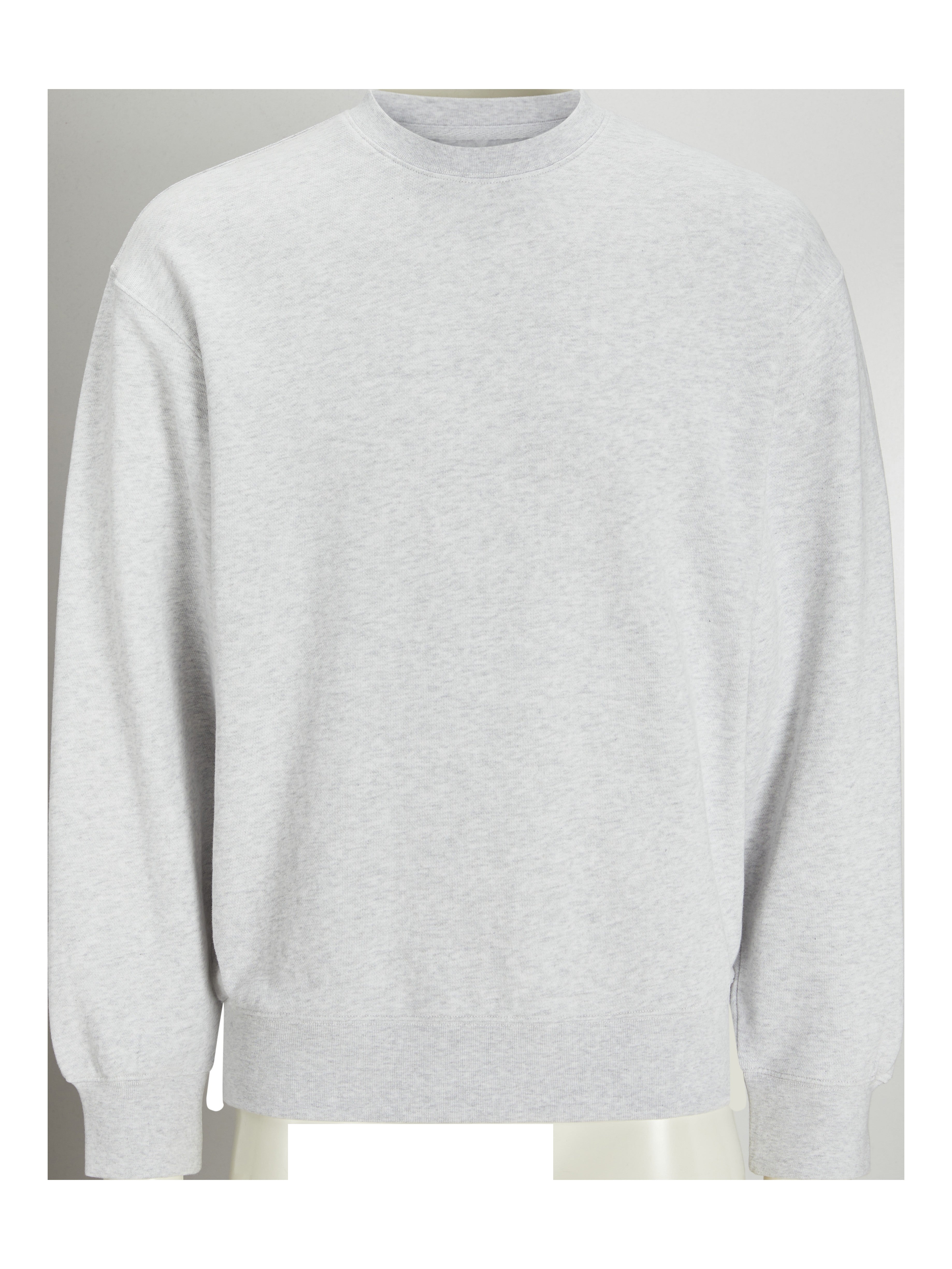 JACK & JONES JJECHARGE sweat crew neck in white melange - Image 3