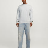 JACK & JONES JJECHARGE sweat crew neck in white melange - Image 4