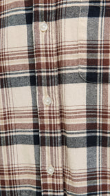 JACK & JONES JJECLASSIC flannel check shirt in antique white - Image 6