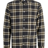 JACK & JONES JJECLASSIC flannel check shirt in black - Image 3
