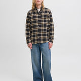 JACK & JONES JJECLASSIC flannel check shirt in black - Image 4