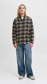 JACK & JONES JJECLASSIC flannel check shirt in black - Image 4
