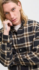 JACK & JONES JJECLASSIC flannel check shirt in black - Image 7
