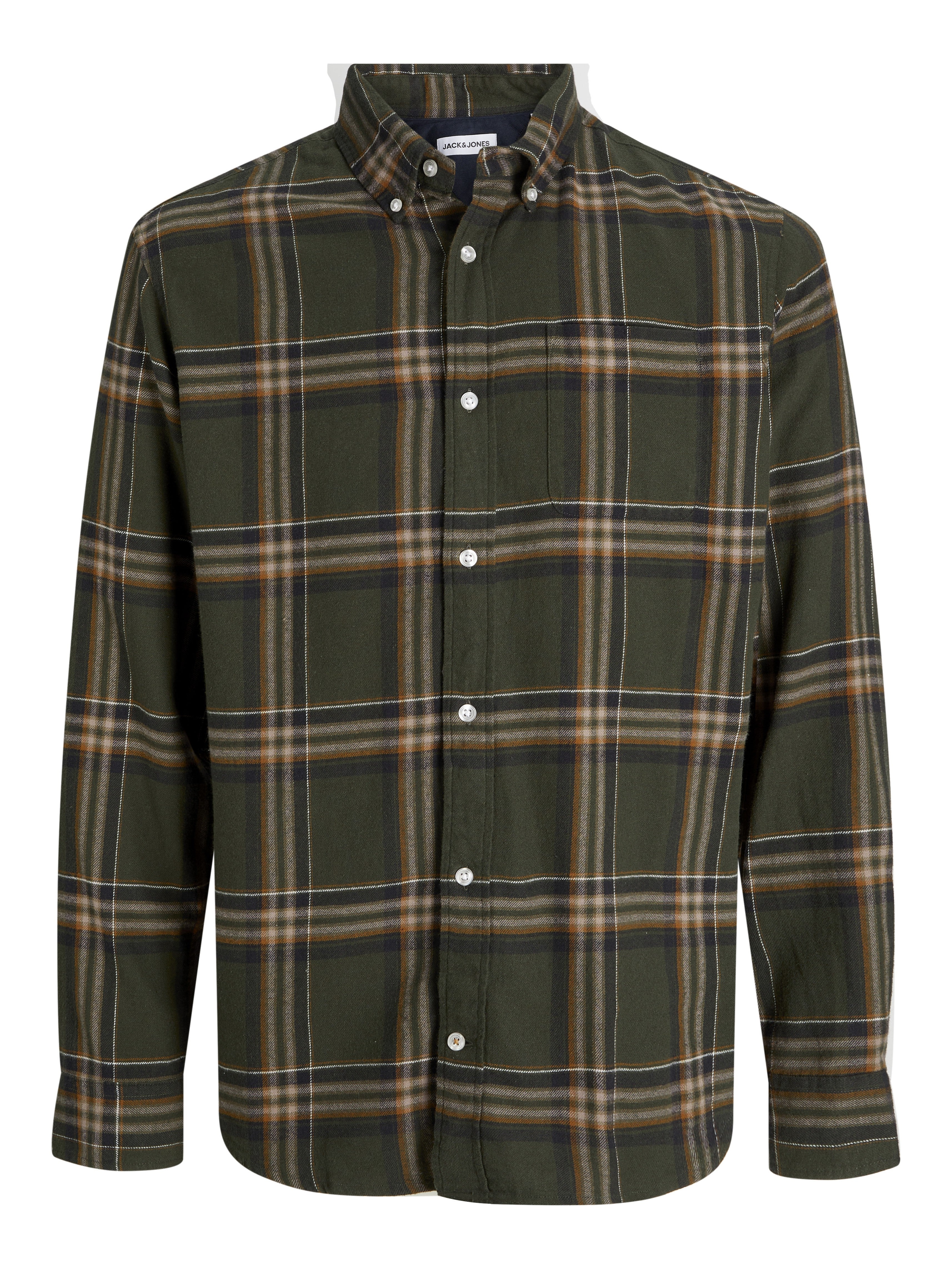 JACK & JONES JJECLASSIC flannel check shirt in rosin - Image 3