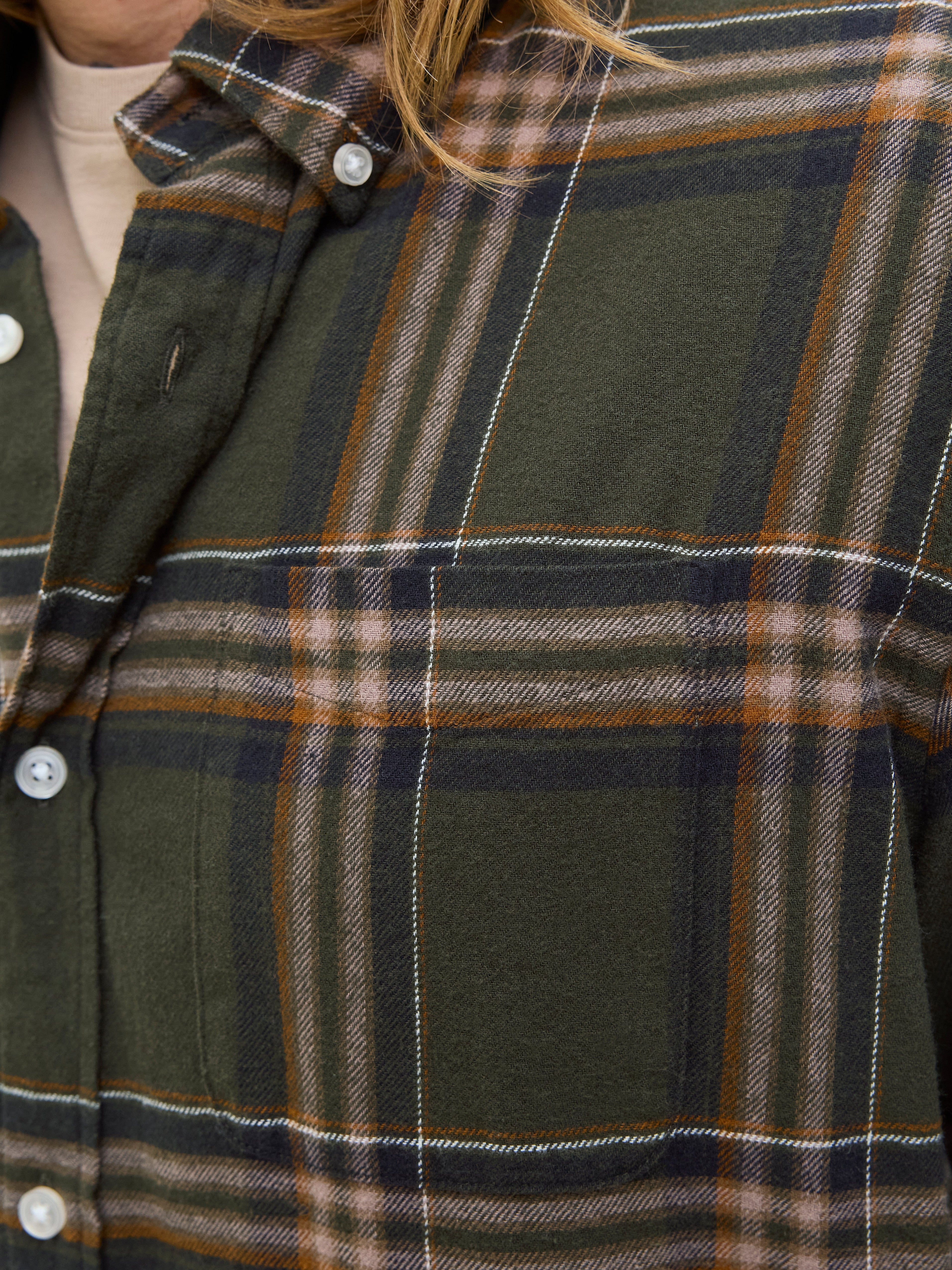 JACK & JONES JJECLASSIC flannel check shirt in rosin - Image 5