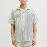 JACK & JONES JORCOBA stripe resort shirt in cedar - Image 1