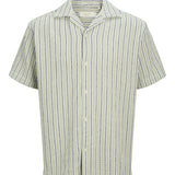 JACK & JONES JORCOBA stripe resort shirt in cedar - Image 3