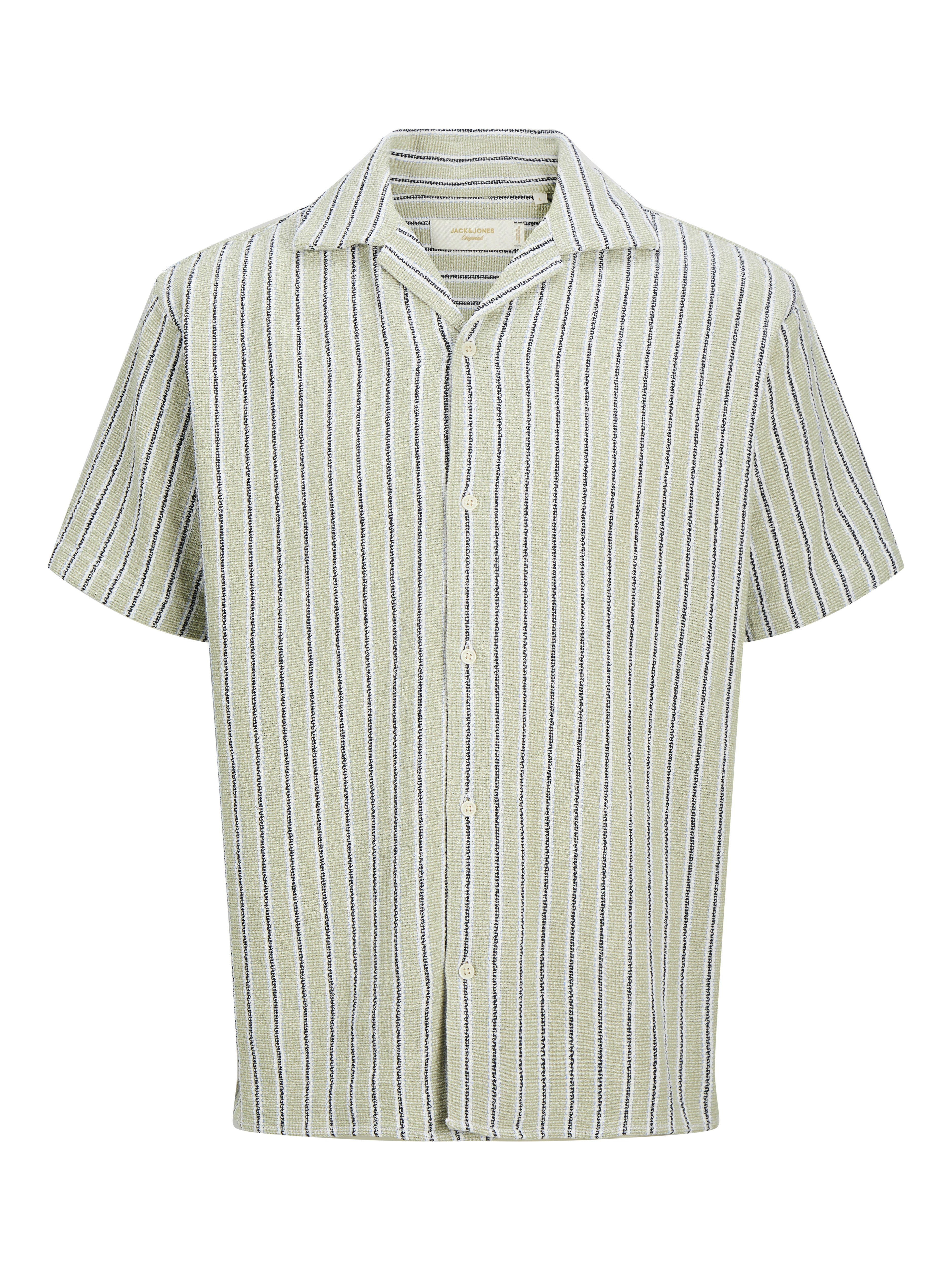 JACK & JONES JORCOBA stripe resort shirt in cedar - Image 3