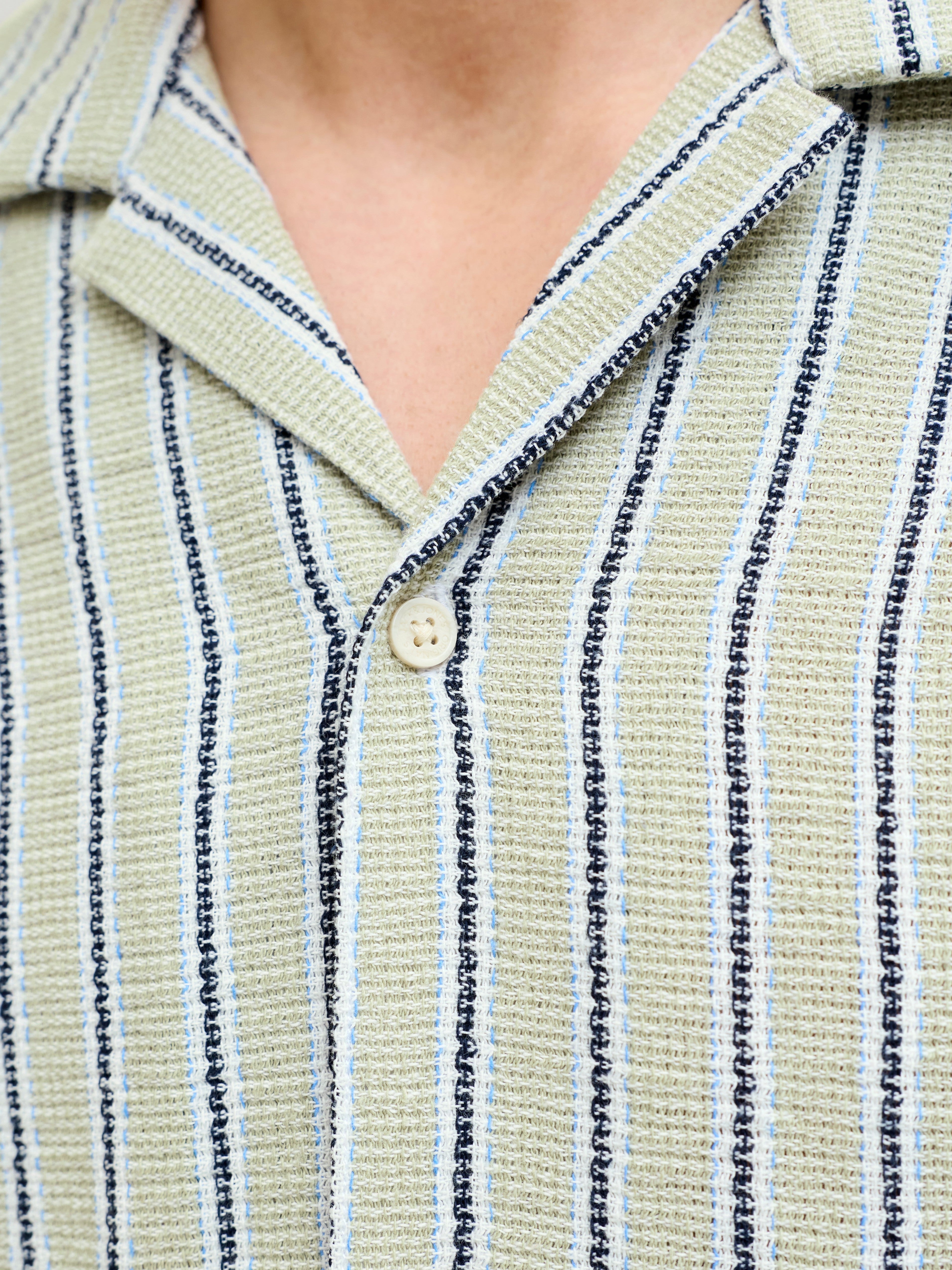 JACK & JONES JORCOBA stripe resort shirt in cedar - Image 5