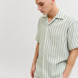JACK & JONES JORCOBA stripe resort shirt in cedar - Image 7