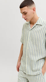 JACK & JONES JORCOBA stripe resort shirt in cedar - Image 7