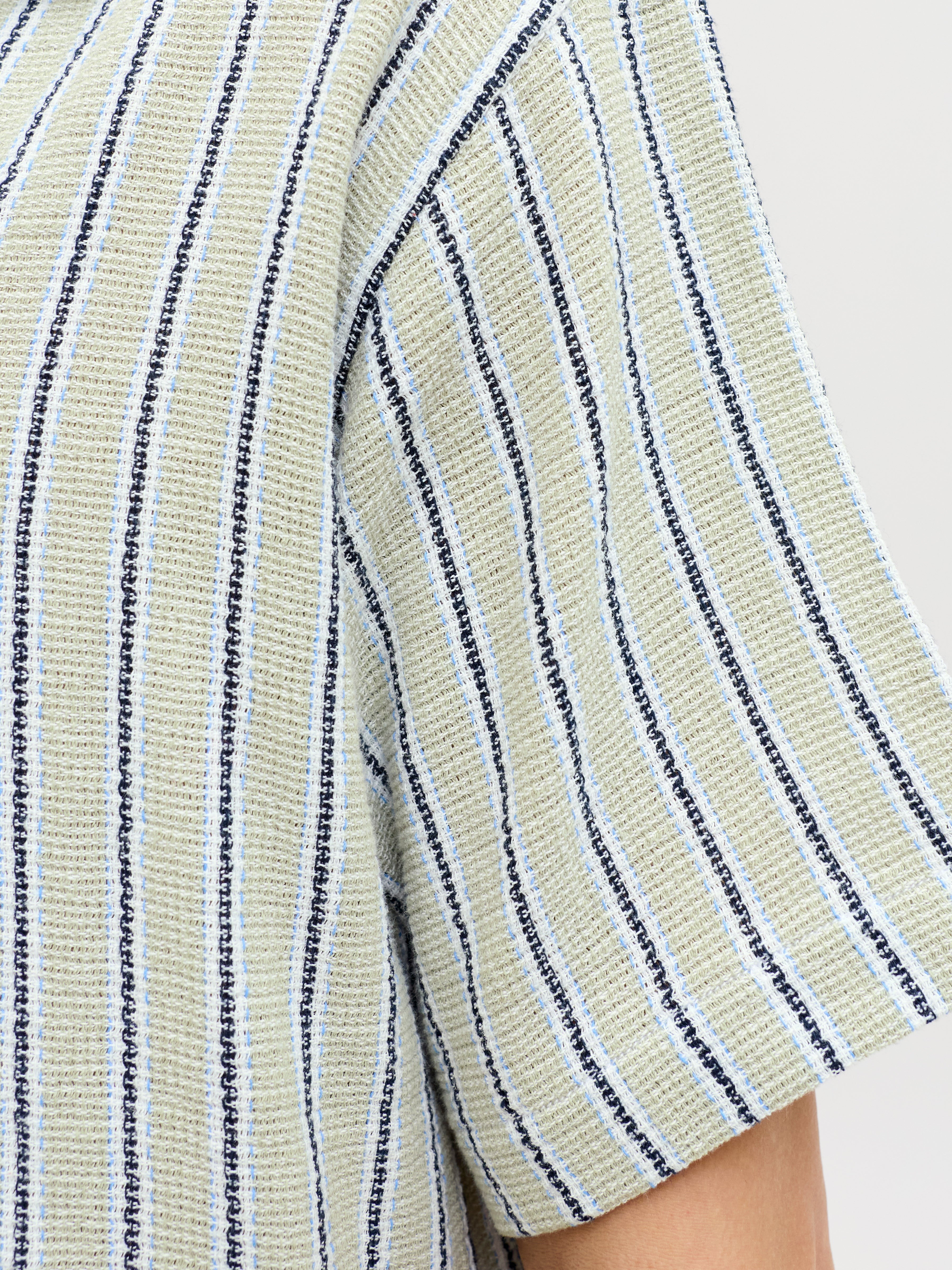 JACK & JONES JORCOBA stripe resort shirt in cedar - Image 6