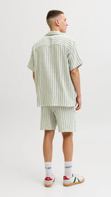 JACK & JONES JORCOBA stripe resort shirt in cedar - Image 2