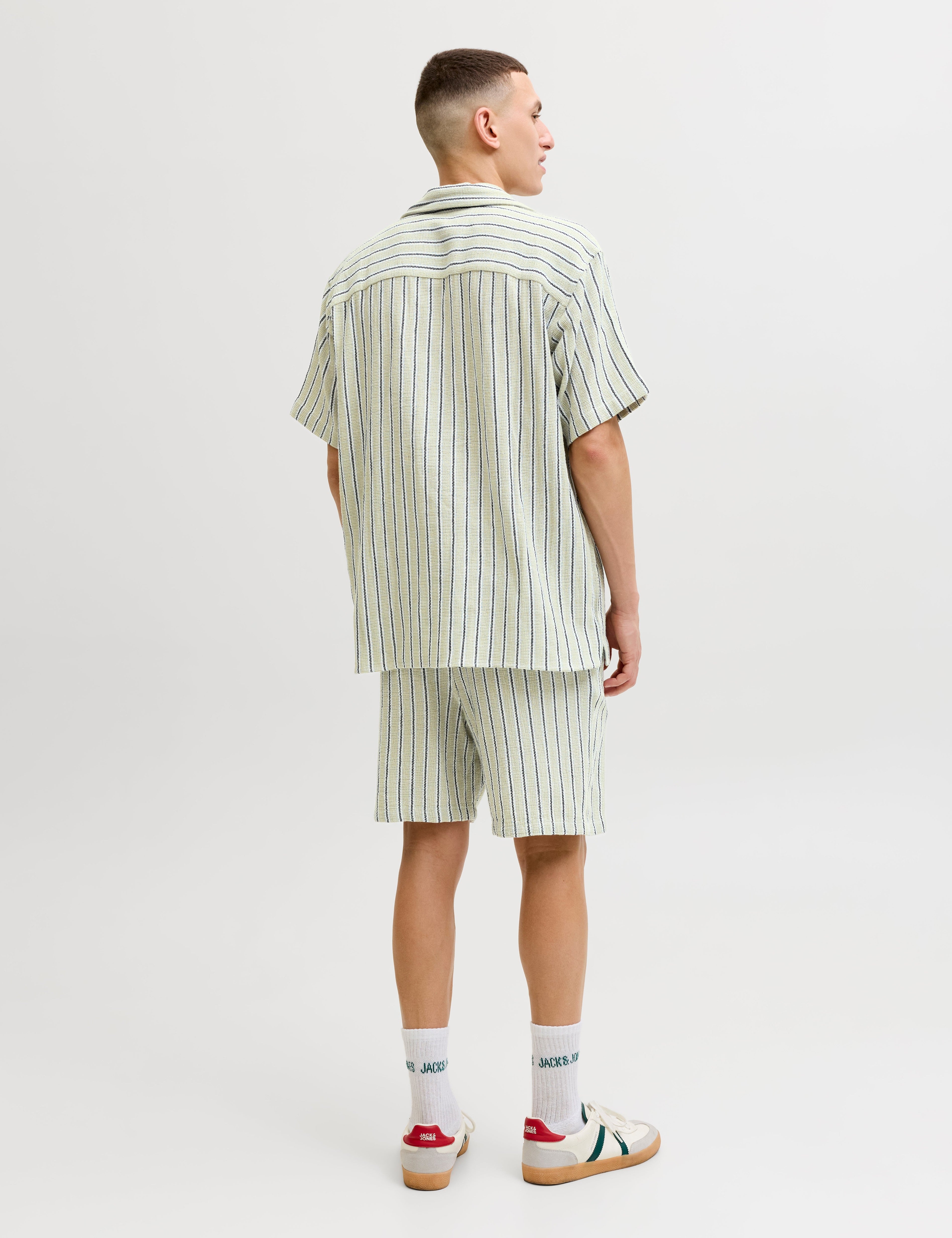 JACK & JONES JORCOBA stripe resort shirt in cedar - Image 2