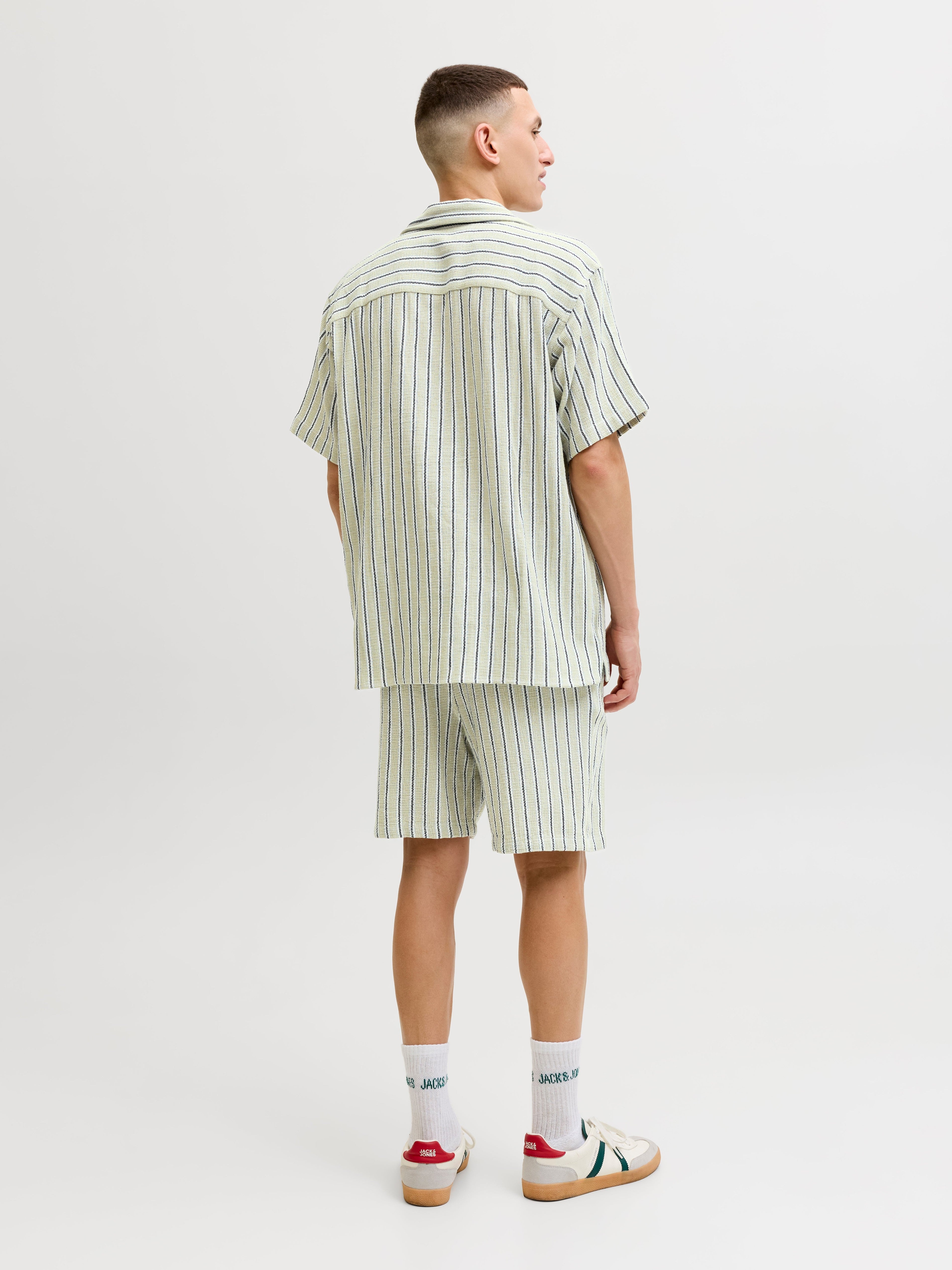 JACK & JONES JORCOBA stripe resort shirt in cedar - Image 2