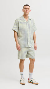 JACK & JONES JORCOBA stripe resort shirt in cedar - Image 4