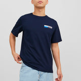 JACK & JONES JJECORP logo tee play o-neck in navy blazer - Image 1