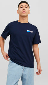 JACK & JONES JJECORP logo tee play o-neck in navy blazer - Image 1