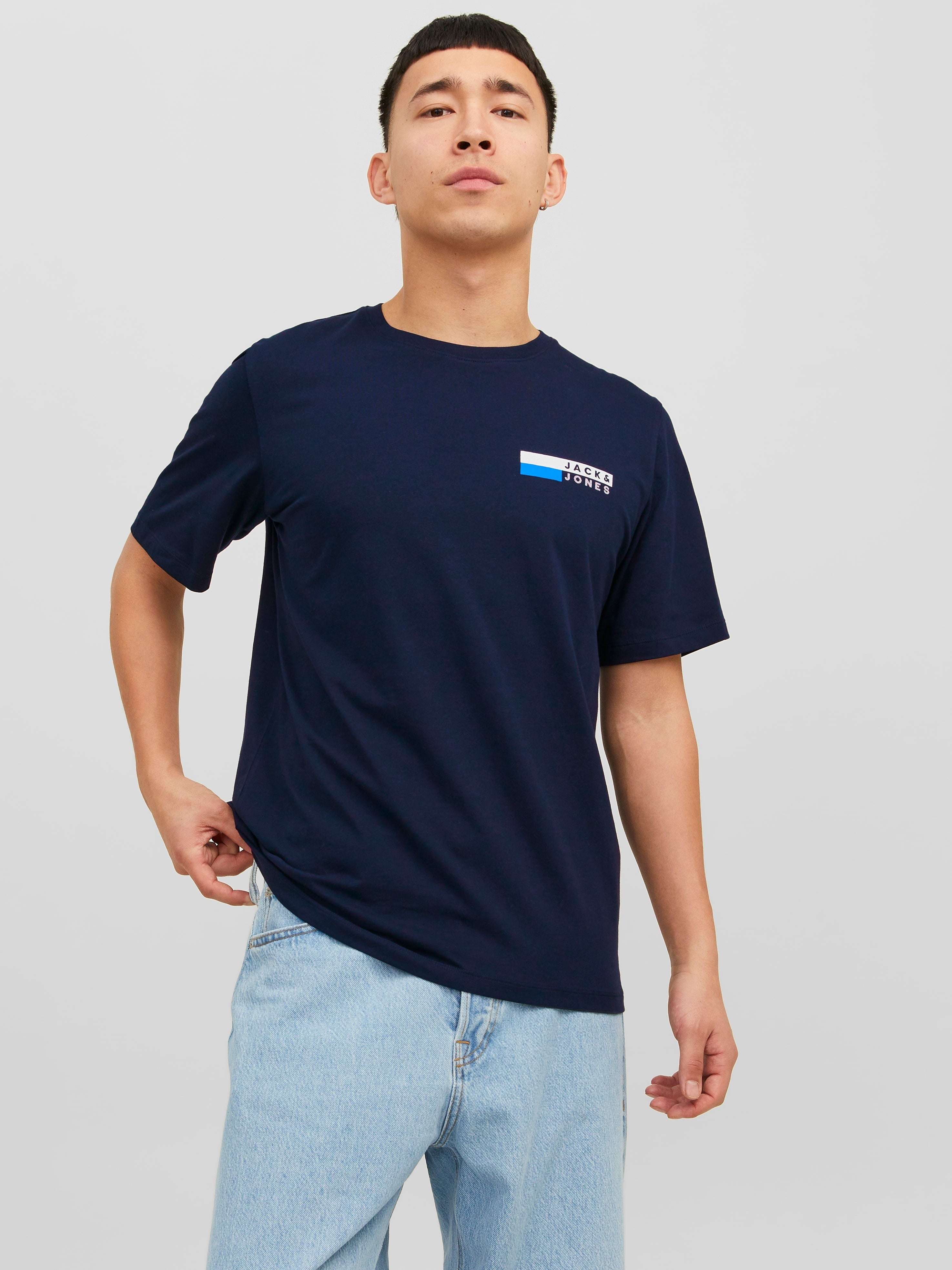 JACK & JONES JJECORP logo tee play o-neck in navy blazer - Image 1