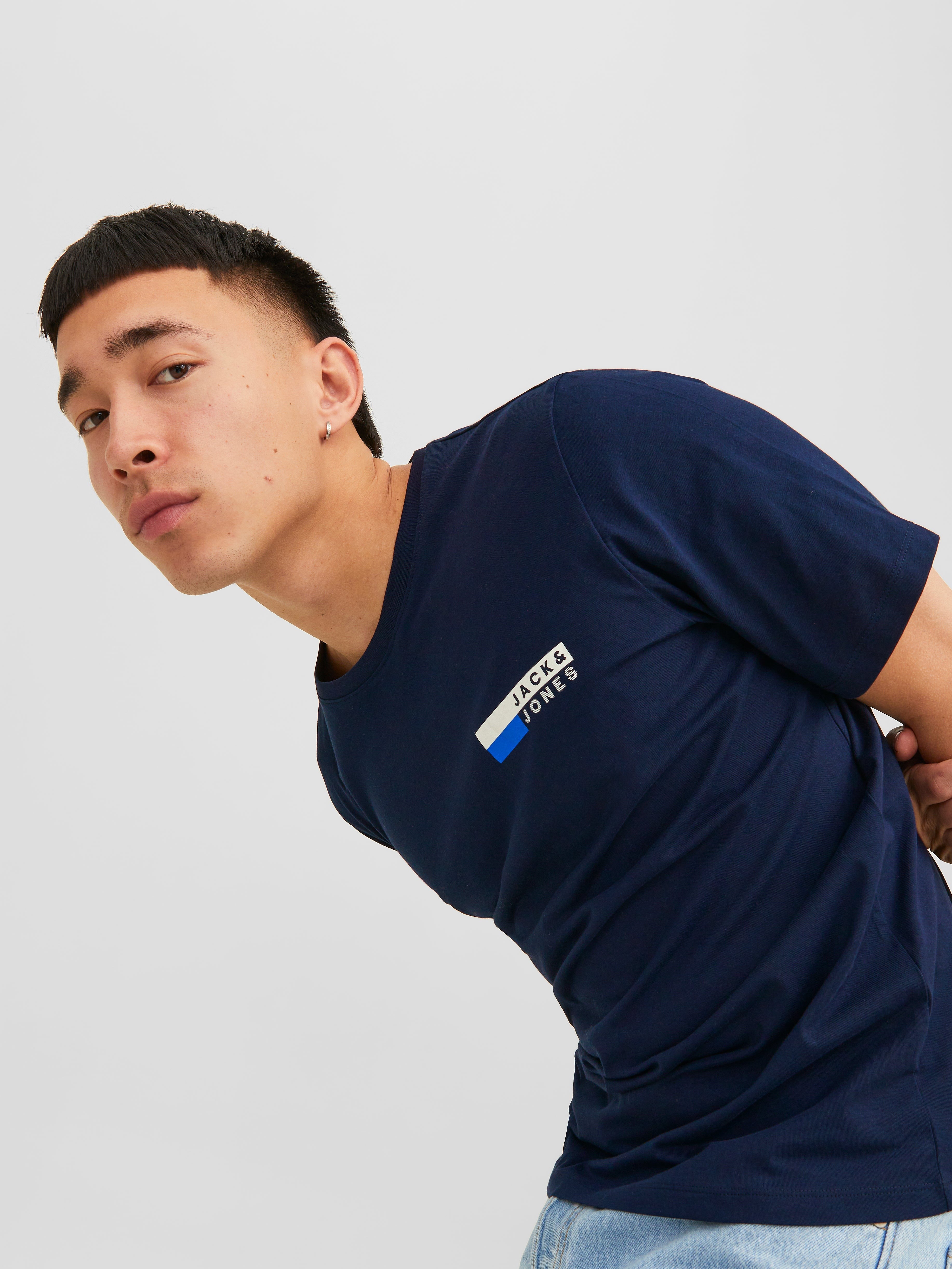 JACK & JONES JJECORP logo tee play o-neck in navy blazer - Image 7